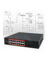 qoltec Przełącznik sieciowy SWITCH Gigabit Ethernet PoE | 16x RJ45 | 2x SFP | 1000 Mb/s - nr 4