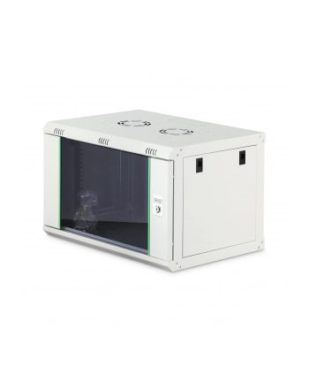 Szafa sieciowa wisząca jednosekcyjna DIGITUS Dynamic 19'' 7U, 600x450, drzwi szyba, szary, niezmontowana, 60kg
