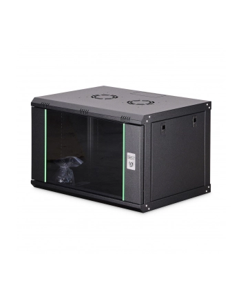 Szafa sieciowa wisząca jednosekcyjna DIGITUS Dynamic 19'' 7U, 600x450, drzwi szyba, czarny, niezmontowana, 60kg
