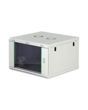 Szafa sieciowa wisząca jednosekcyjna DIGITUS Dynamic 19'' 7U, 600x600, drzwi szyba, szary, niezmontowana, 60kg