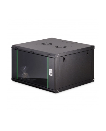 Szafa sieciowa wisząca jednosekcyjna DIGITUS Dynamic 19'' 7U, 600x600, drzwi szyba, czarny, niezmontowana, 60kg