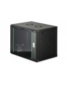 Szafa sieciowa wisząca jednosekcyjna DIGITUS Dynamic 19'' 9U, 600x450, drzwi szyba, czarny, niezmontowana, 60kg - nr 1