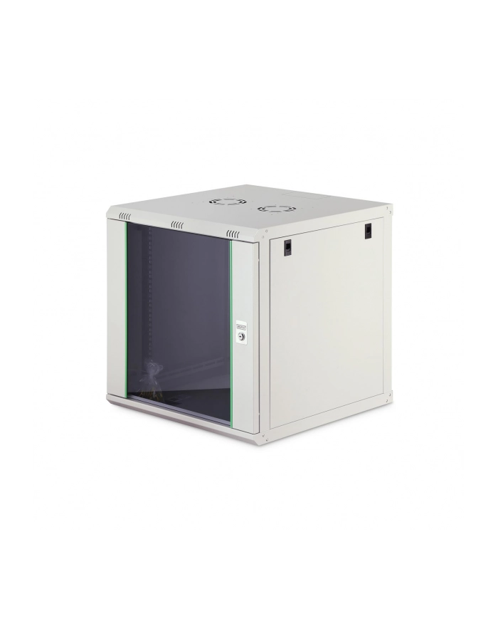 Szafa sieciowa wisząca jednosekcyjna DIGITUS Dynamic 19'' 12U, 600x600, drzwi szyba, szary, niezmontowana, 60kg główny