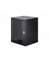 Szafa sieciowa wisząca jednosekcyjna DIGITUS Dynamic 19'' 16U, 600x600, drzwi szyba, czarny, niezmontowana, 60kg - nr 1