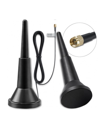 qoltec Antena 4G LTE z podstawą magnetyczną | 5dBi | wewnętrzna |       dookólna | 600-2700 MHz | SMA | 3m