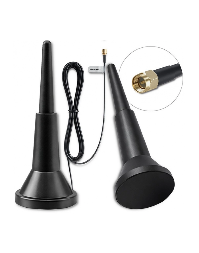 qoltec Antena 4G LTE z podstawą magnetyczną | 5dBi | wewnętrzna |       dookólna | 600-2700 MHz | SMA | 3m główny