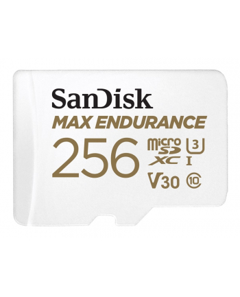 SanDisk MAX ENDURANCE 256 GB microSDXC Memory Card z SD Adaptor Biała UHS-I U3, Class 10, V30
