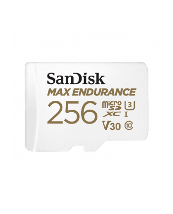 SanDisk MAX ENDURANCE 256 GB microSDXC Memory Card z SD Adaptor Biała UHS-I U3, Class 10, V30