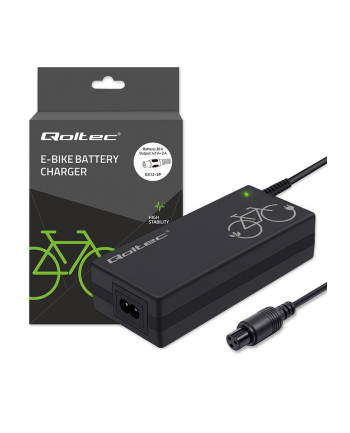 qoltec Ładowarka do roweru elektrycznego 36V | 42V | 2A | GX12-3Pin + kabel zasilający
