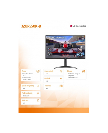 lg electronics Monitor 32 cale 32UR550K-B