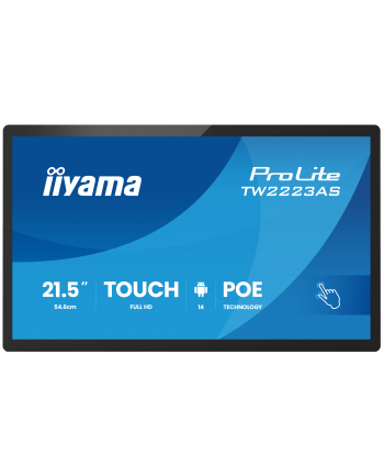 iiyama Monitor 21.5 cala ProLite TW2223AS-B3P POJ.10PKT.24/7,ANDROID14, 450 cd/m2,   USB-C, 2x2W, RJ45, 3xUSB, iiSignage