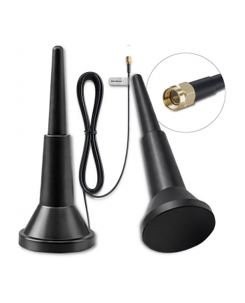 qoltec Antena 4G LTE z podstawą magnetyczną | 5dBi | wewnętrzna |       dookólna | 600-2700 MHz | SMA | 3m nr 1