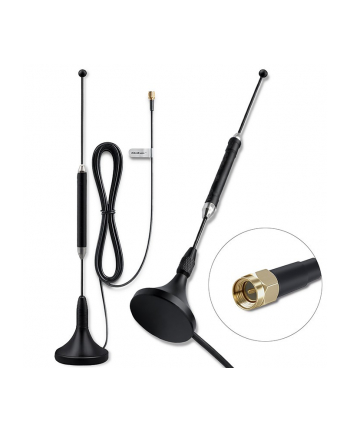 qoltec Antena 4G LTE z podstawą magnetyczną | 5dBi | dookólna |   wewnętrzna | 600-2700 MHz | SMA | 3m nr 1