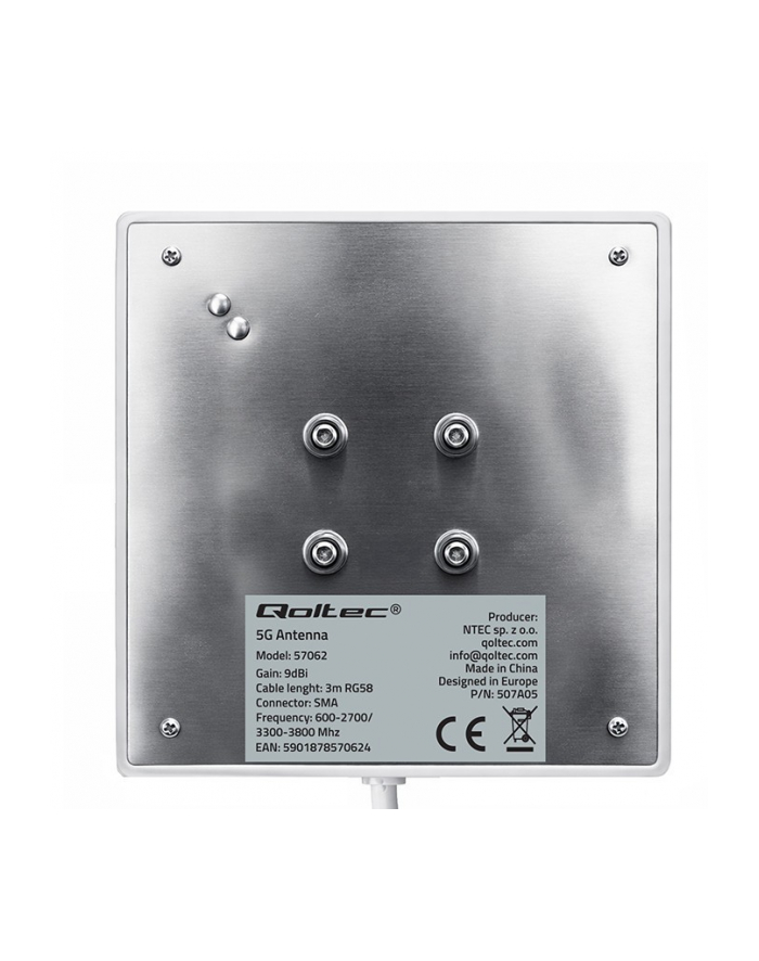 qoltec Antena 4G 5G LTE | 9dBi | kierunkowa | zewnętrzna | SMA |        wodoodporna | 3m główny