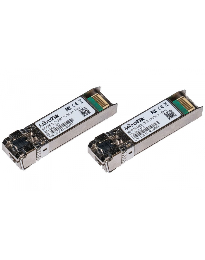 Mikrotik Pair Of Bidirectional Sfp 1G / Sfp+ 10G Sfp28 25G 15Km Modules (T1270Nm/R1330Nm, Single Lc-Connector + T1330Nm/R1270Nm, (XS+2733LC15D) główny