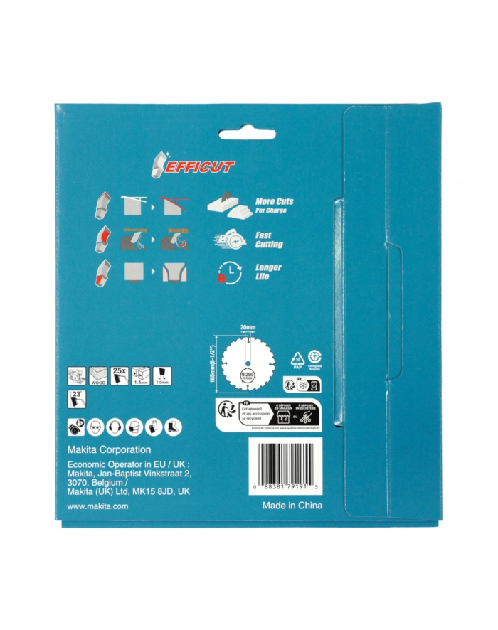 Makita  B-62985-2 EFFICUT Sägeblatt 165x20x25Z główny