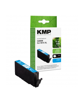 KMP Tinte cyan ersetzt Canon CLI-551 C XL 6444B001 nr 1