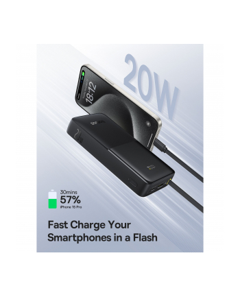 Baseus Bipow 2  Power Bank USB-C Kabel 20000mah 20W Schwarz