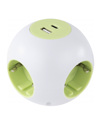 REV PowerGlobe Steckdosenwürfel 4-fach USB biały-gr.1,4m015408112 nr 1