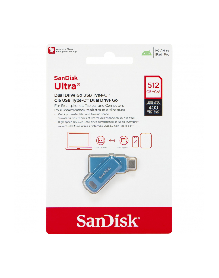 SanDisk Ultra Dual DriveGo 512GB USBA+C türkis SDDDC3-512G-G46NBB główny