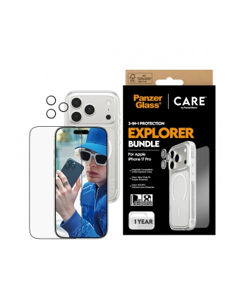 Panzerglass Zestaw Ochronny Care By Flagship Explorer 3W1 Etui Szkło Lens Do Iphone 17 Pro