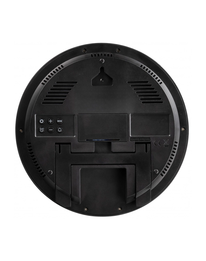 KIENZLE DCF Radio-Control. Wall Clock w. Room Temp.Display black główny