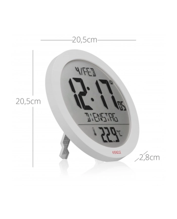 KIENZLE DCF Radio-Control.Wall Clock w.Room Tep.Display BIAŁY