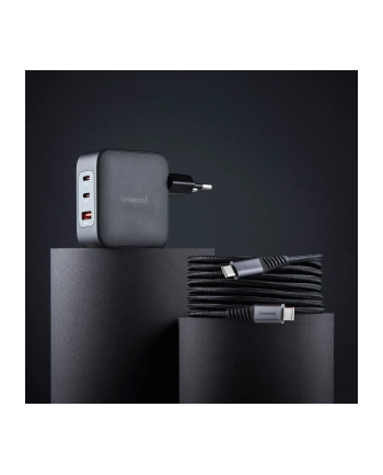 Intenso Power Adapter 100W   GaN 2x USB-C 1x USB-A include Kabel 2m