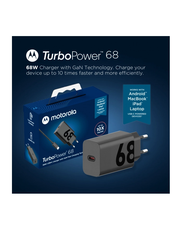 Motorola TurboPower 68W Charger USB-PD 3.0 GaN incl. USB-C Kabel główny