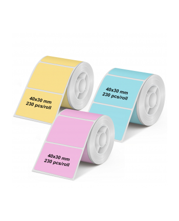 3x1 Olympia Etikettenrolle 40 mm x 30 mm rosa, blau, gelb nr 1