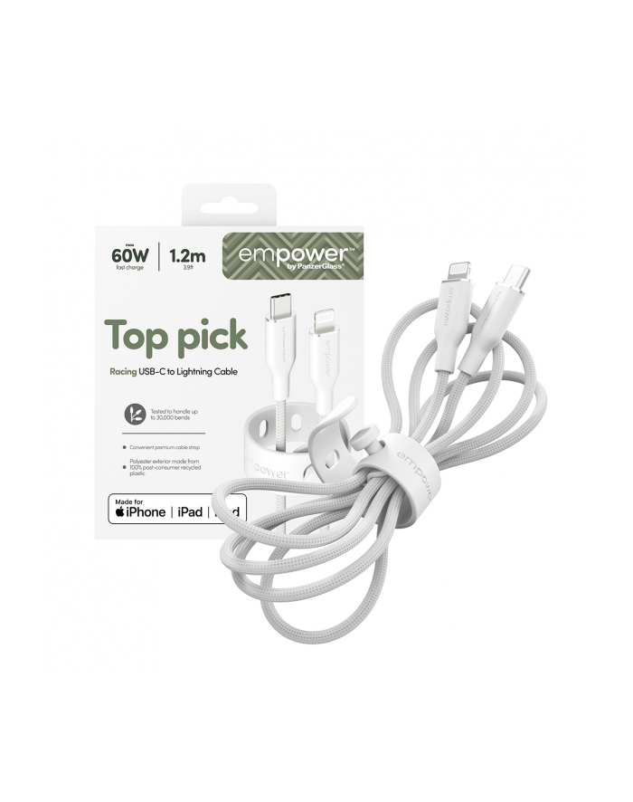 PanzerGlass empower 60W USB-C to Lightning USB 2.0 1.2m  BIAŁY główny
