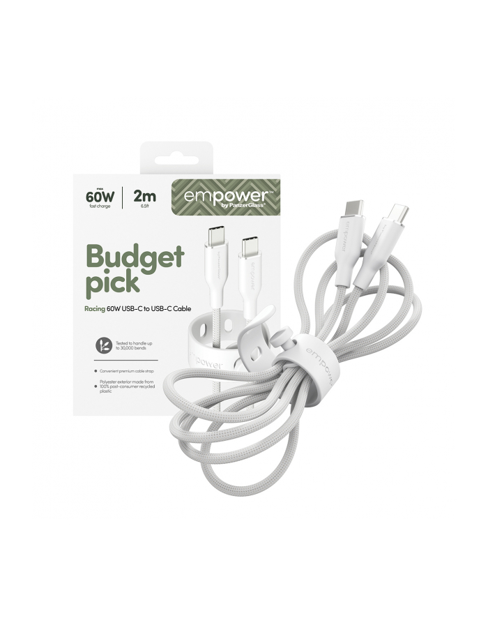 PanzerGlass empower 60W USB-C to USB-C Cable USB 2.0 2M White główny