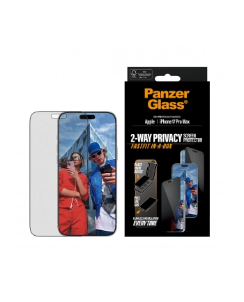PanzerGlass Privacy BK ramka iP 17 Pro Max UWF Fastfit