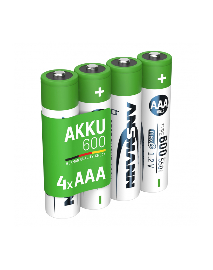 1x4 Ansmann NiMH Akku Micro AAA Typ 600 min.550 mAh    1311-0022 główny
