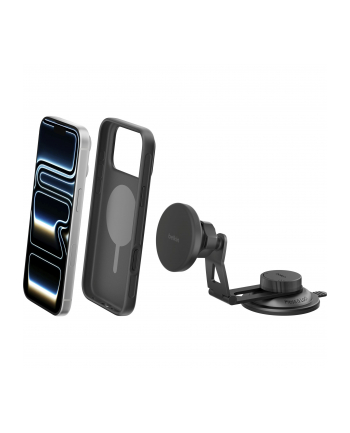 Belkin Magn.kabelloses Kfz-Lade- gerät Qi2 m.Halterung WIC013hqBK