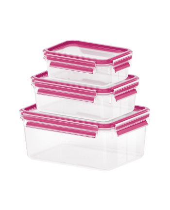 Emsa Clip'amp;Close 515584 transp./himbeere  3-tlg.