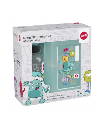 Emsa Kinder Set Trinkflasche 0,4l Bczerwonydose Monster 518138