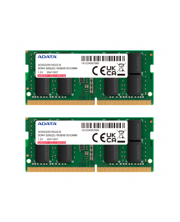 ADATA DDR4 SO-DIMM          16GB CL22                 DUAL 2x 8GB