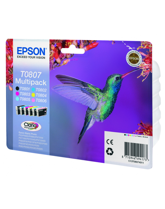 Tusz Epson czarny CLARIA Stylus Photo R265/ RX560/ R360 - photo multipack (C13T08074011) główny