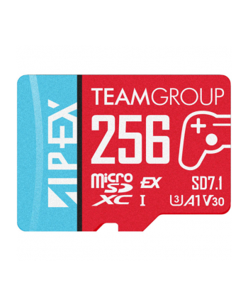Team Group APEX SD7.1 256 GB SDXC, red/blue memory card, MicroSD Express