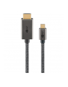 goobay USB textile adapter cable, USB-C plug > HDMI plug, 4K / 60Hz black/silver, 2 meters - nr 1