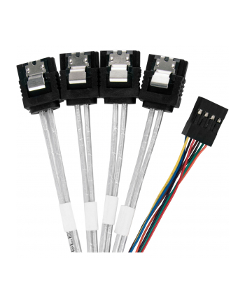 silverstone technology SilverStone adapter cable SST-CPS05-RE, mini-SAS SFF 8643 > 4x SATA light blue, 60cm nr 2