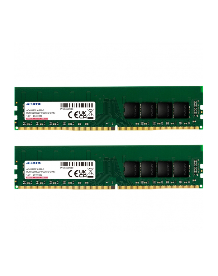 ADATA DDR4 - 16GB - 3200 - CL - 22 (2x 8 GB) dual kit, RAM (green, AD4U32008G22-DTGN, Premier) główny