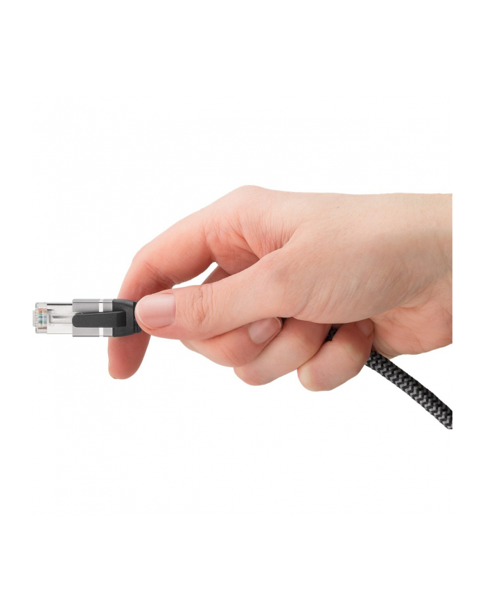 Goobay Ethernet cable USB-A 3.2 Gen1 plug > RJ-45 plug (black/silver, 7.5 meters, braided textile sheath) główny