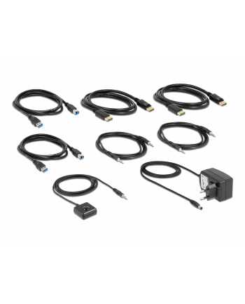 DeLOCK DisplayPort 1.4 KVM Switch, 8K 60Hz, USB 3.2 Gen 1, Audio, KVM Switch (grey/black) nr 2