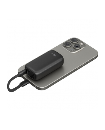 goobay power bank 5,000 mAh, integrated USB-C cable 13cm, 20 watt black, 5 Ah, 1x USB-A, 1x USB-C, PD, QC