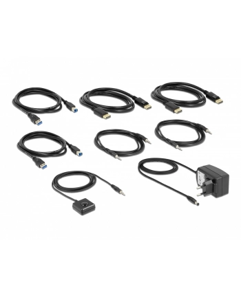 DeLOCK DisplayPort 1.4 KVM Switch, 8K 60Hz, USB 3.2 Gen 1, Audio, KVM Switch (grey/black)