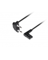 Kabel zasilający Lanberg CEE 7/16 -> IEC 320 C7 EURO (radiowy) 1,8m kątowy VDE czarny - nr 1