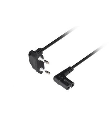 Kabel zasilający Lanberg CEE 7/16 -> IEC 320 C7 EURO (radiowy) 1,8m kątowy VDE czarny nr 1