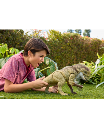 Mattel Jurassic World Odrodzenie Dinozaur przeciwnik Groźne natarcie Figurka dinozaura (55,5 cm) z 2 atakami JGB58 nr 1